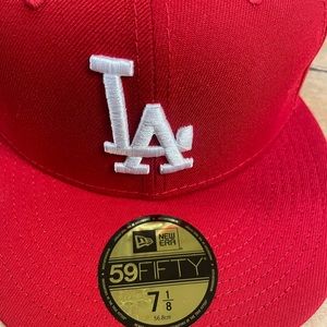 Red Dodgers Fitted Cap